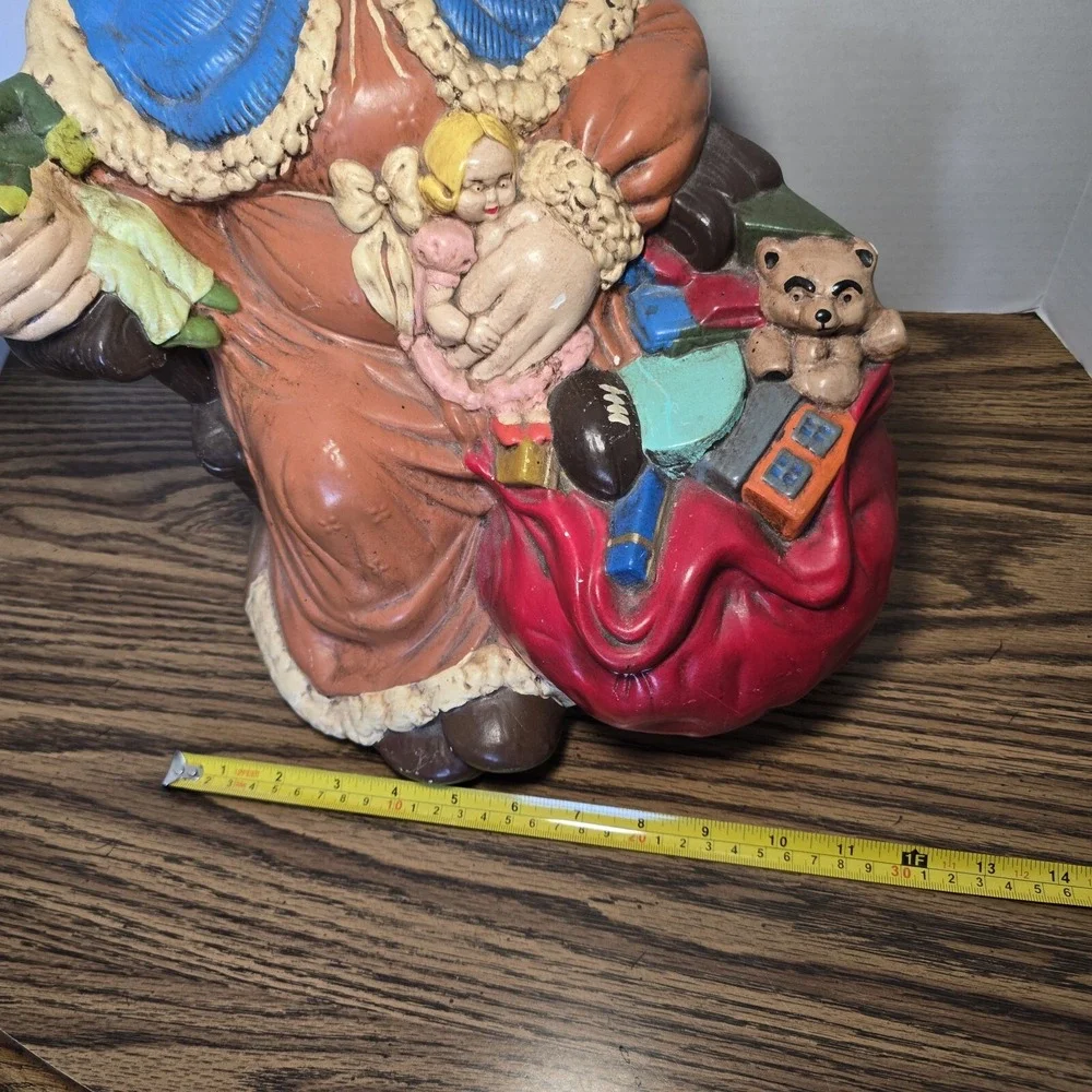 VTG 16.5IN CERAMIC MRS SANTA CLAUS CHRISTMAS FIGURE  ATLANTIC MOLD HANDPAINTED